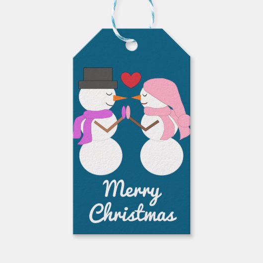 Liebe & Snowpeople: Deep Sea Blue Geschenkanhänger (Vorderseite)