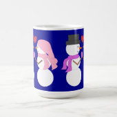 Liebe & Snowpeople: Dunkelblau Kaffeetasse (Mittel)