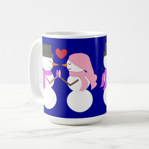 Liebe & Snowpeople: Dunkelblau Kaffeetasse
