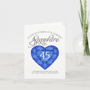 Liebe so stark Saphir 45. Hochzeitstag-Karte Karte