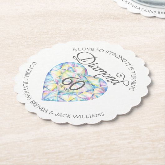 Liebe so starke Diamant Hochzeit Untersetzer (angewinkelt)