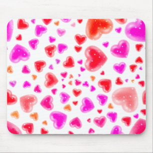 Liebe, so viele Herzen, Weiß Mousepad