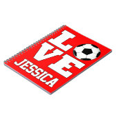 LIEBE Soccer Custom Player Name Sports School Notizblock (Linke Seite)