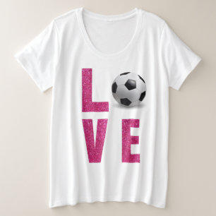 Liebe Soccer Große Größe T-Shirt