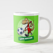 Liebe Soccer Niedlich Gecko Funny Soccer Player Ca Jumbo-Tasse (Rechts)