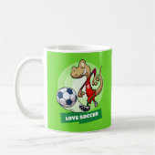 Liebe Soccer Niedlich Gecko Funny Soccer Player Ca Kaffeetasse (Links)