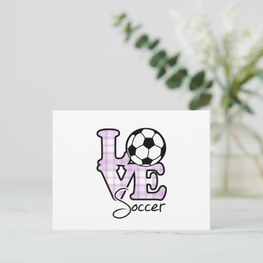 Liebe Soccer Postkarte (Stehend Vorderseite)
