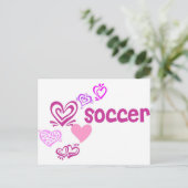 Liebe Soccer Postkarte (Stehend Vorderseite)
