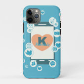 Liebe Social Media Custom Monogram Phone Case (Rückseite)