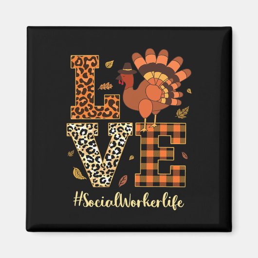 Liebe Social Worker Life Erntedank Herbst Magnet (Vorne)