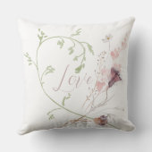 Liebe Soft Watercolor Blume Romantisch Kissen (Rückseite)