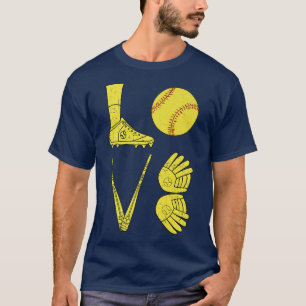 Liebe Softball Bester Spaß Geburtstagsmädchen Prem T-Shirt