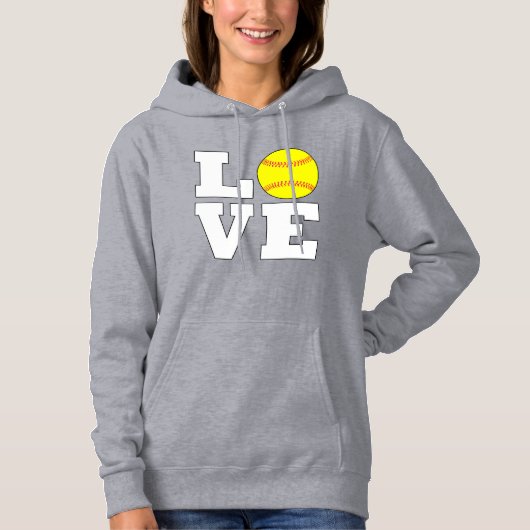 LIEBE Softball Fastfeld Softball Player oder Coach Hoodie (Vorderseite)