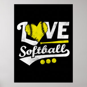 Liebe Softball für Teen Girls, Women Niedlich Soft Poster