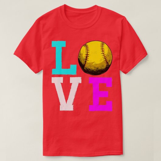 Liebe Softball Girls Liebe Softball Softball Coach T-Shirt (Design vorne)