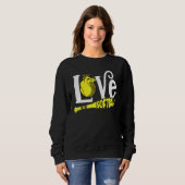 Liebe Softball Heart Ball Game Player Coach Sweatshirt (Vorne ganz)