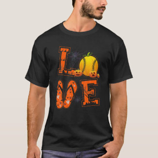 LIEBE Softball liebt Spieler Pumpkin Hexenmeister T-Shirt