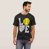 Liebe Softball Mama Vater T-Shirt (Vorne ganz)