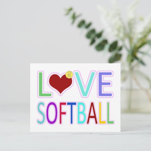 Liebe-SOFTBALL Postkarte (Stehend Vorderseite)