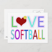 Liebe-SOFTBALL Postkarte (Vorne/Hinten)