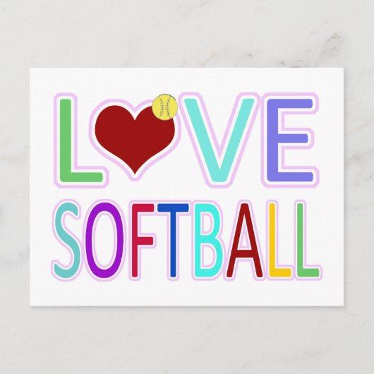 Liebe-SOFTBALL Postkarte (Vorderseite)