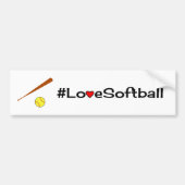 Liebe Softball Slogan weiß Autoaufkleber (Vorne)