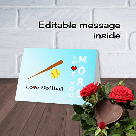 Liebe Softball Valentinstag Romantische Sportarten Feiertagskarte