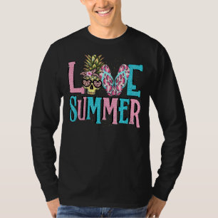 Liebe Sommer Ananas Skull Wassermelon Sommer Fru T-Shirt