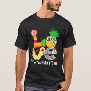 Liebe Sommer Ananas Tropische Blume Flip Flop Nu T-Shirt