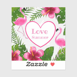 Liebe Sommer Flamingo Tropischer Aufkleber