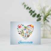 Liebe Sommerdesign Postkarte (Stehend Vorderseite)