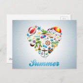 Liebe Sommerdesign Postkarte (Vorne/Hinten)