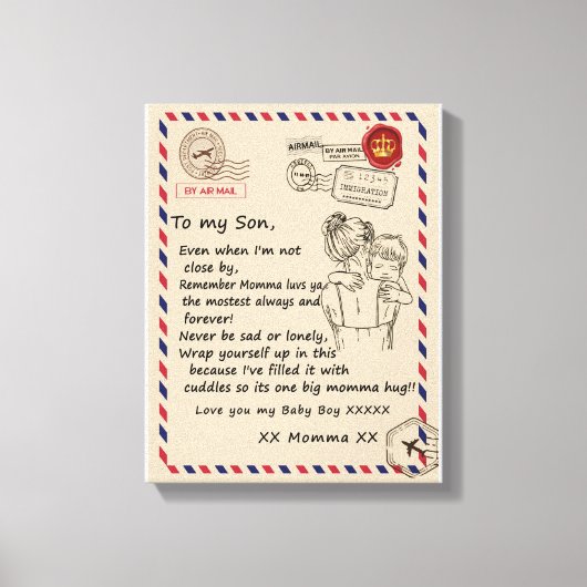 Liebe Son | Brief an meine Tochter Liebe You Baby  Leinwanddruck (Vorderseite)