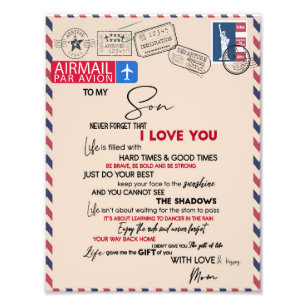 Liebe Son   Zu meinem Sohn nie vergessen, dass ich Fotodruck