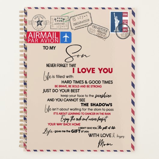 Liebe Son | Zu meinem Sohn nie vergessen, dass ich Planer (Vorderseite)