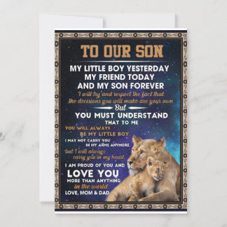 Liebe Son | Zu unserem Sohn stolz auf Sie und Lieb Einladung