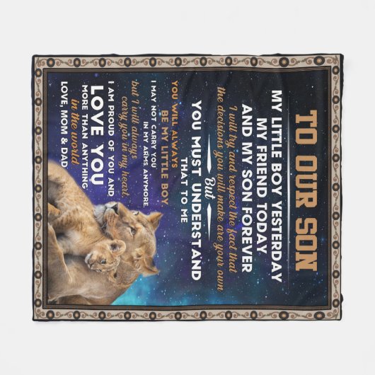 Liebe Son | Zu unserem Sohn stolz auf Sie und Lieb Fleecedecke (Vorderseite (Horizontal))