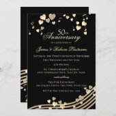 Liebe Song 50 Jahre Jubiläum Einladung (Vorne/Hinten)