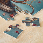 Liebe & Song - altmodisches Mikrofonpuzzle Puzzle (Seite)