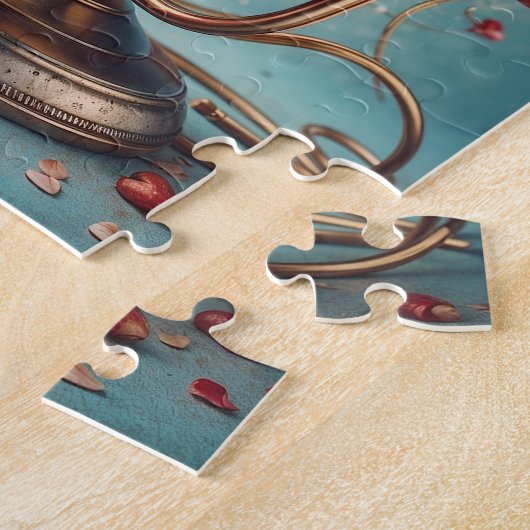 Liebe & Song - altmodisches Mikrofonpuzzle Puzzle (Seite)