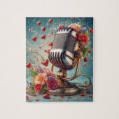 Liebe & Song - altmodisches Mikrofonpuzzle Puzzle (Vertikal)