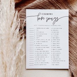 Liebe Song Match Brautparty Game Activity Card Einladung