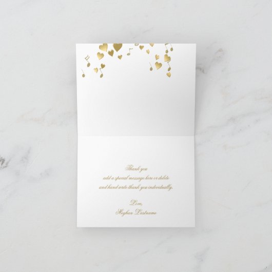 Liebe Song Notes Vielen Dank Dankeskarte (Innenseite)