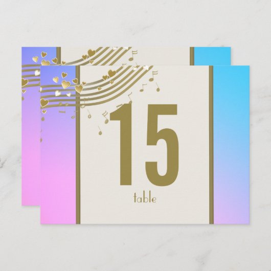 Liebe Song Tischnummer (Vorne/Hinten)