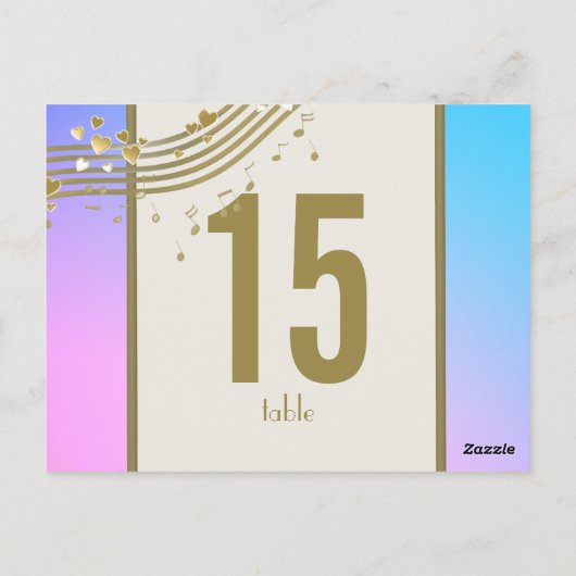 Liebe Song Tischnummer (Rückseite)