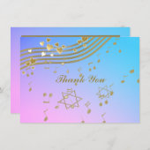Liebe Songs Bat Mitzvah Flat Note Card Mitteilungskarte (Vorne/Hinten)