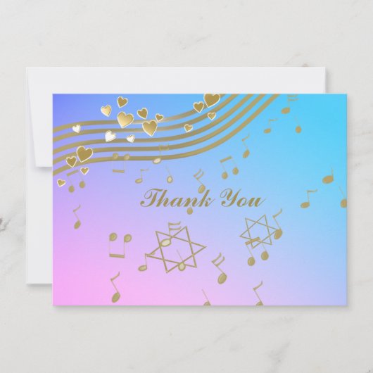 Liebe Songs Bat Mitzvah Flat Note Card Mitteilungskarte (Vorderseite)