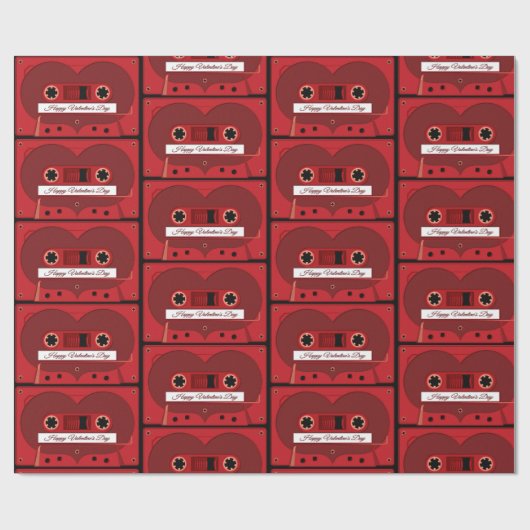 Liebe Songs Mix Tape Wrapping Paper Geschenkpapier (Flach)