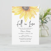 Liebe Sonnenblume Elegante Babydusche Einladung (Stehend Vorderseite)