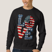 Liebe Sonnenblume US-Flagge stolz auf den 4. Sweatshirt (Vorderseite)